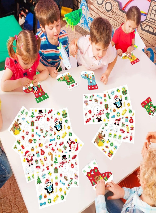 COCHIE 48Pcs DIY Christmas Craft Kits for Kids, Christmas Tree Stockings Ornaments Kit, Make Your Own Christmas Stockings Craft Xmas Party Decor DIY Stockings Cutouts for Holiday Handcraft Supplies - Image 4